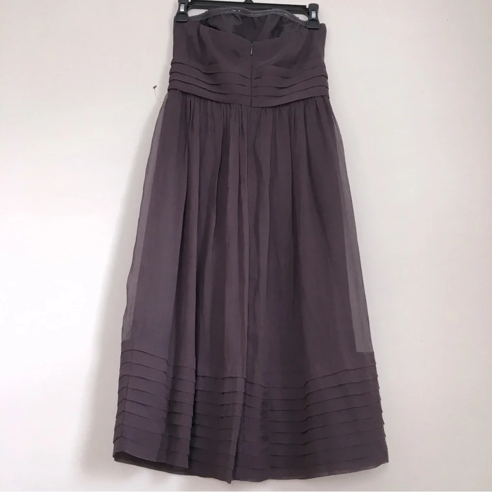 J. Crew juliet strapless chiffon 100% silk bridal prom mini dress